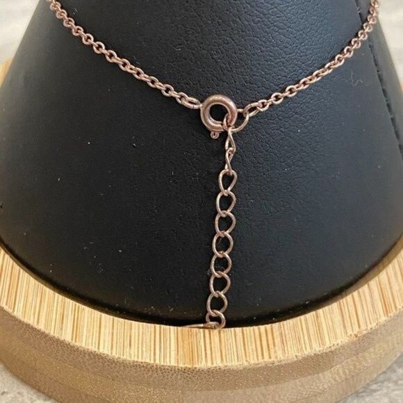 Sterling Silver Rose Gold Pink CZ Dog Animal Heart Paw Print Bracelet - Picture 4 of 5